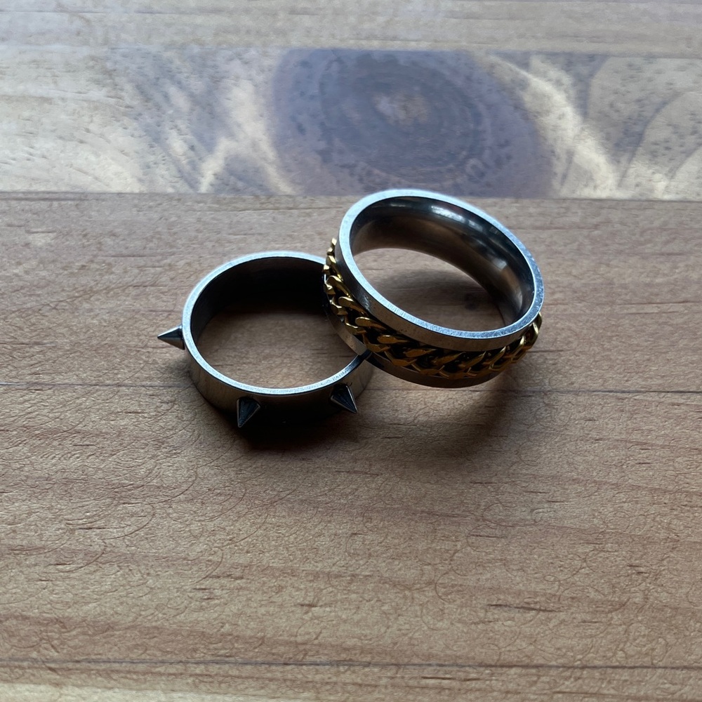 H&M Men's Gold and Silver Ring Duo